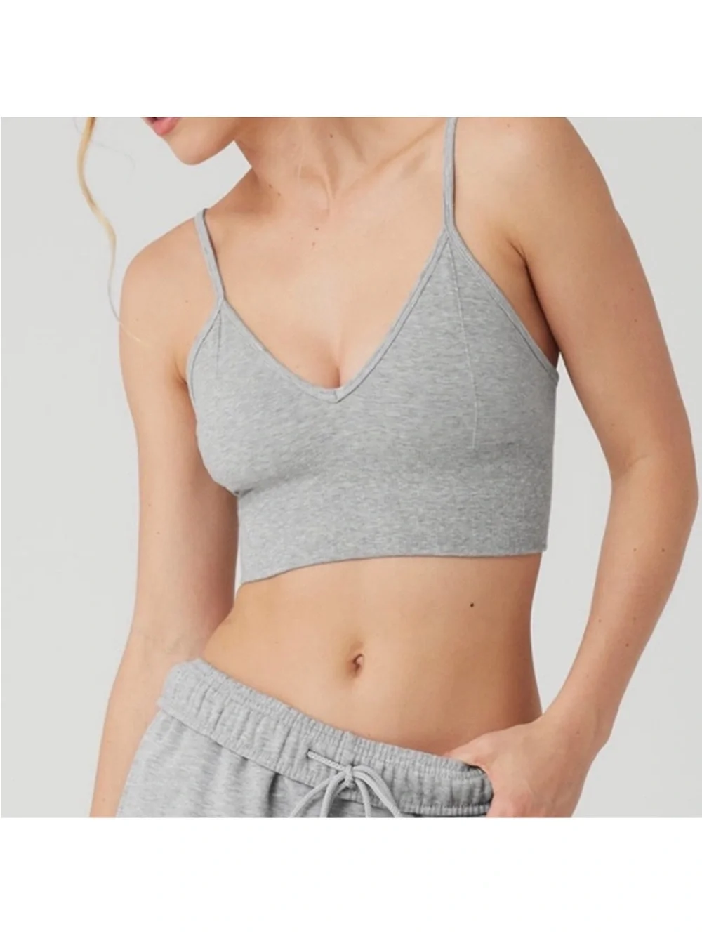 ALO Yoga Light Grey V-Neck Bralette